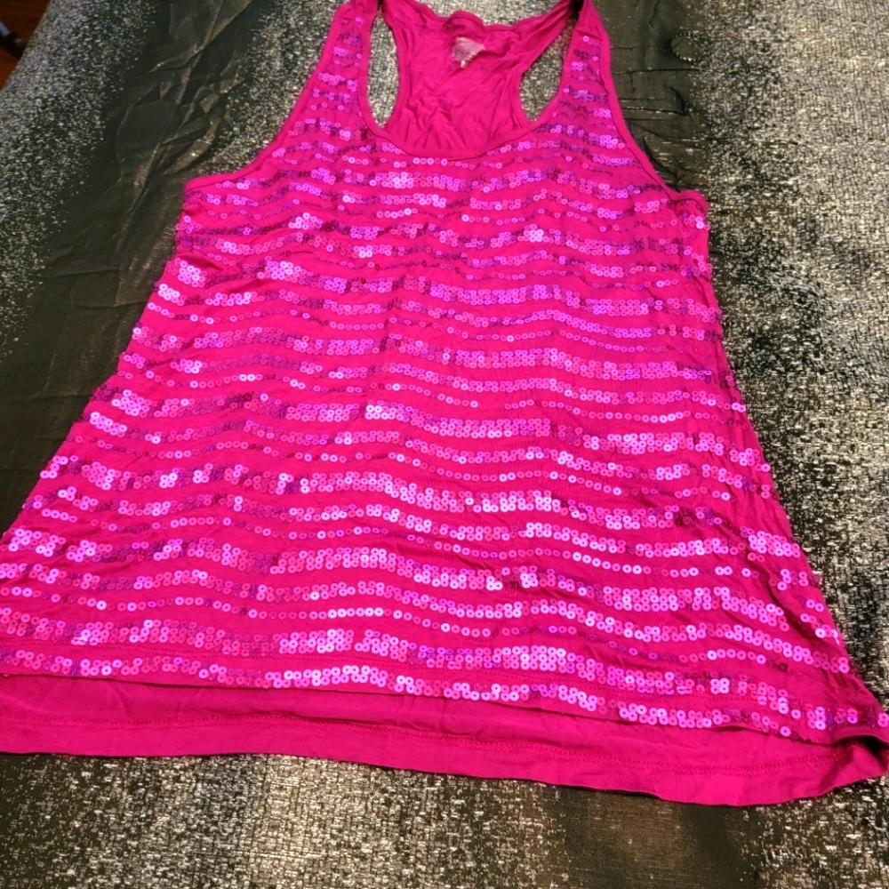 Pink sequence dressy top